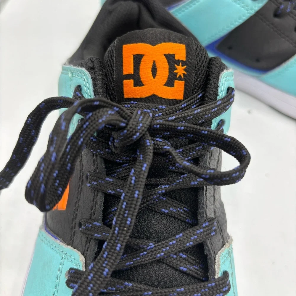 DC Men's Sneakers in Black, Aqua, and Orange
